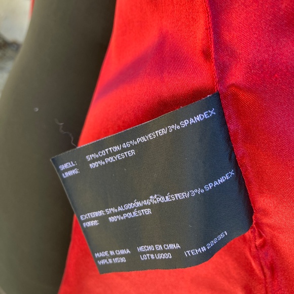 Large Red Satin Finish Trench Coat by Weatherproof - Picture 10 of 12